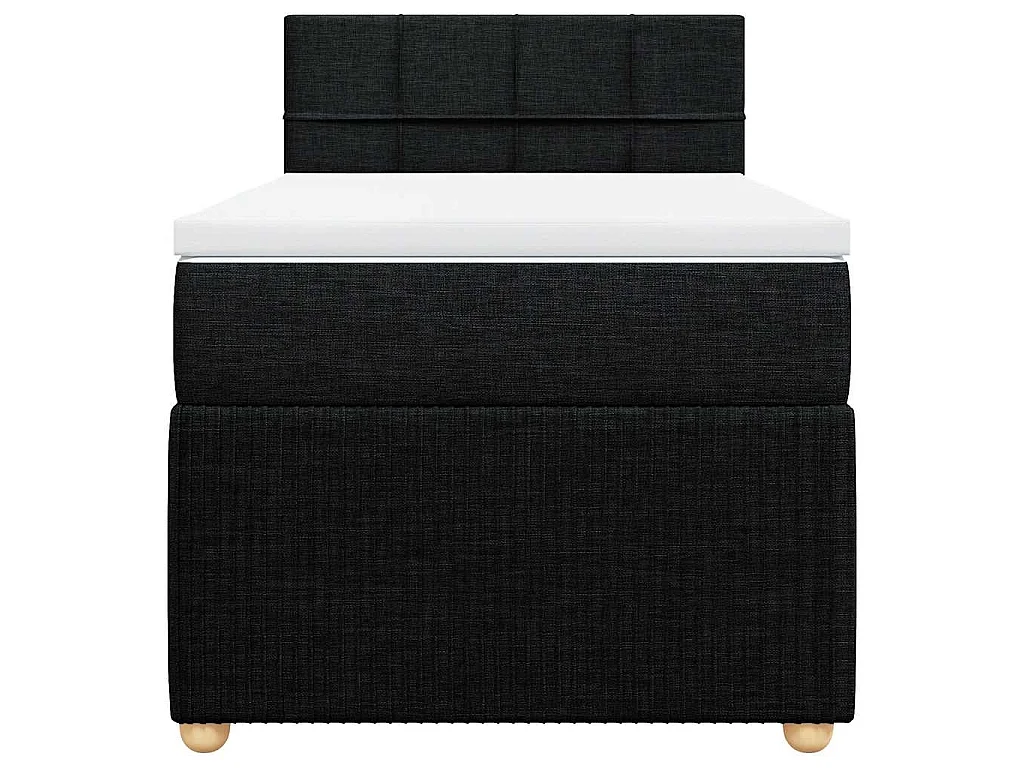 Cama com molas/colchão 80x200 cm tecido preto