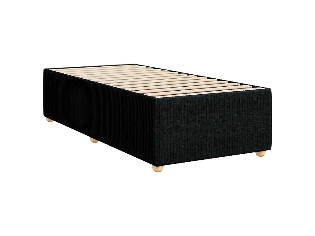 Cama com molas/colchão 80x200 cm tecido preto