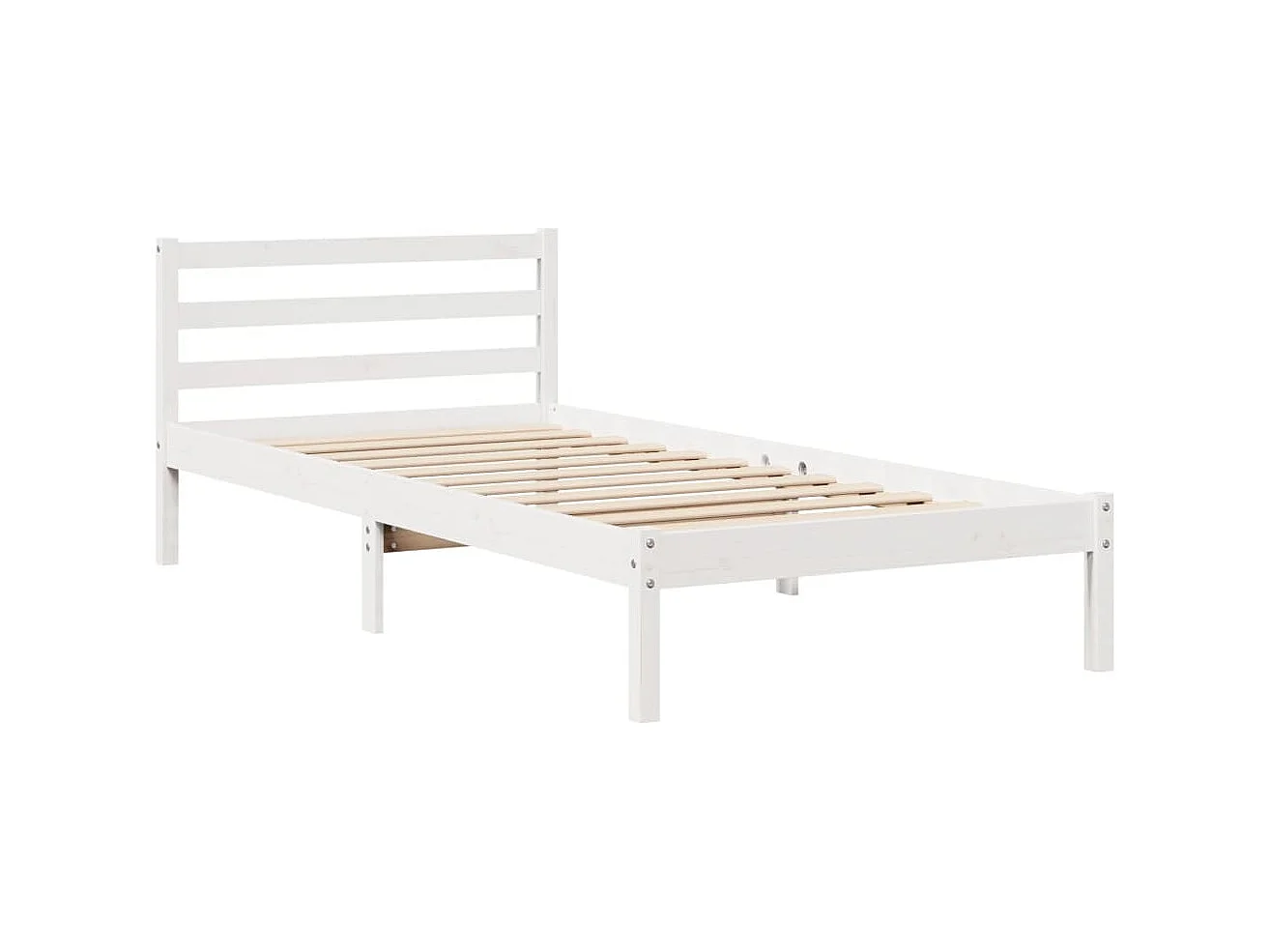 Cadre de lit avec tête de lit sans matelas blanc 75x190 cm