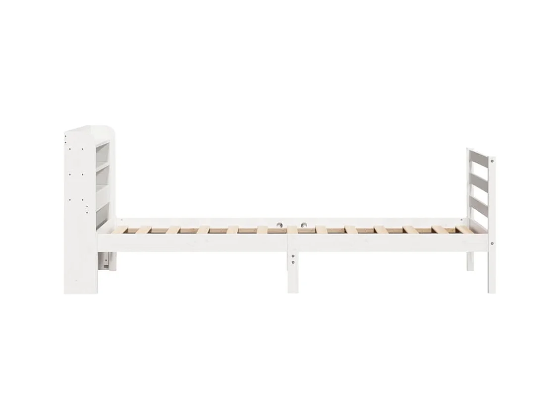 Cadre de lit avec tête de lit sans matelas blanc 75x190 cm