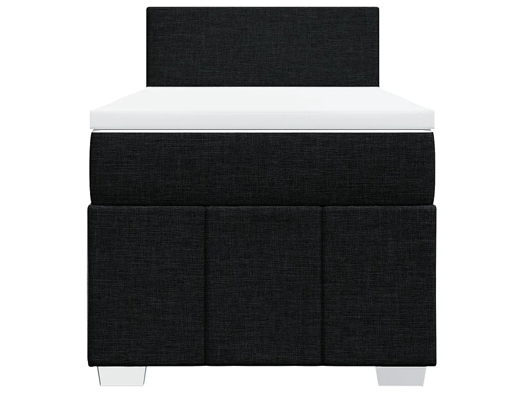 Cama box spring con colchón tela negro 80x200 cm