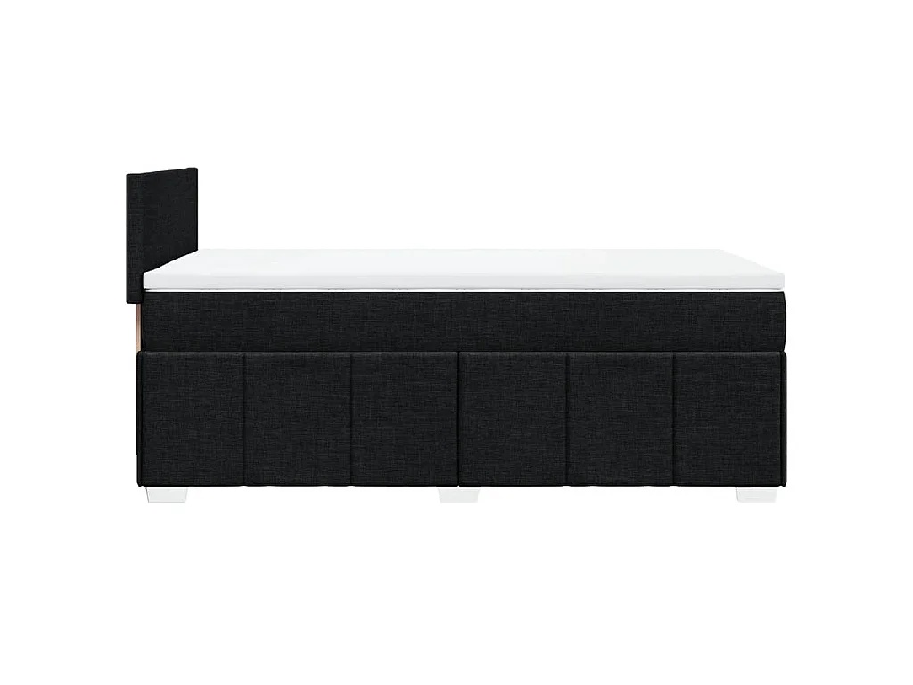 Cama box spring con colchón tela negro 80x200 cm