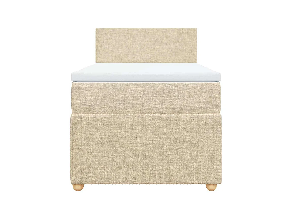 Sommier à lattes de lit avec matelas Crème 80x200 cm Tissu