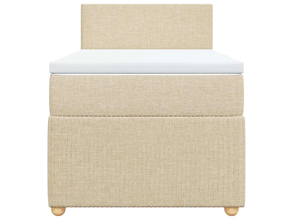 Boxspringbett mit Matratze Creme 80x200 cm Stoff