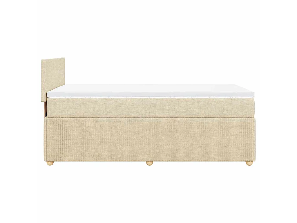 Boxspringbett mit Matratze Creme 80x200 cm Stoff