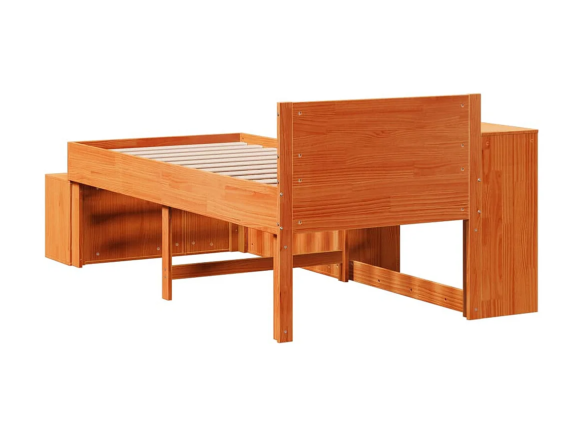 Cadre de lit sans matelas cire marron 75x190 cm bois pin massif