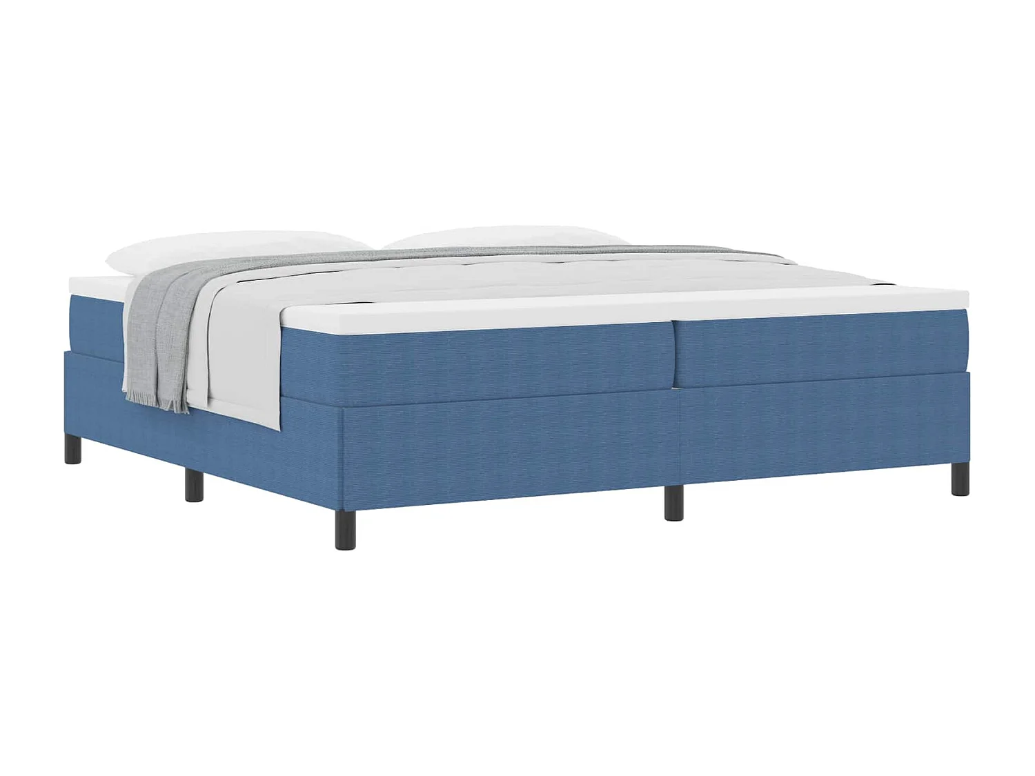 Letto a molle Blu 200 x 200 cm Velluto