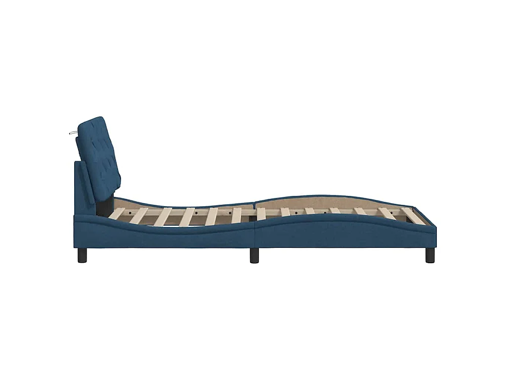 Bettgestell ohne Matratze Blau 80x200 cm Stoff