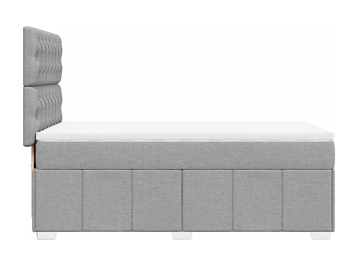 Cama com molas/colchão 80x200 cm tecido cinza-claro