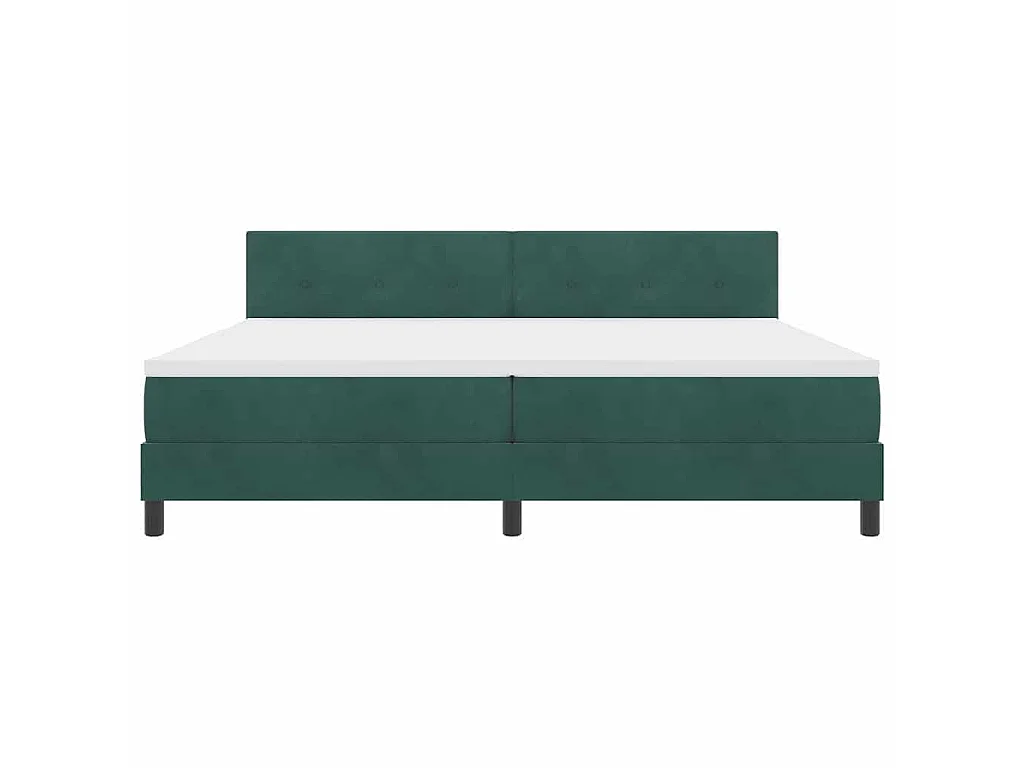 Letto a molle con testiera Verde Scuro 200 x 200 cm Velluto
