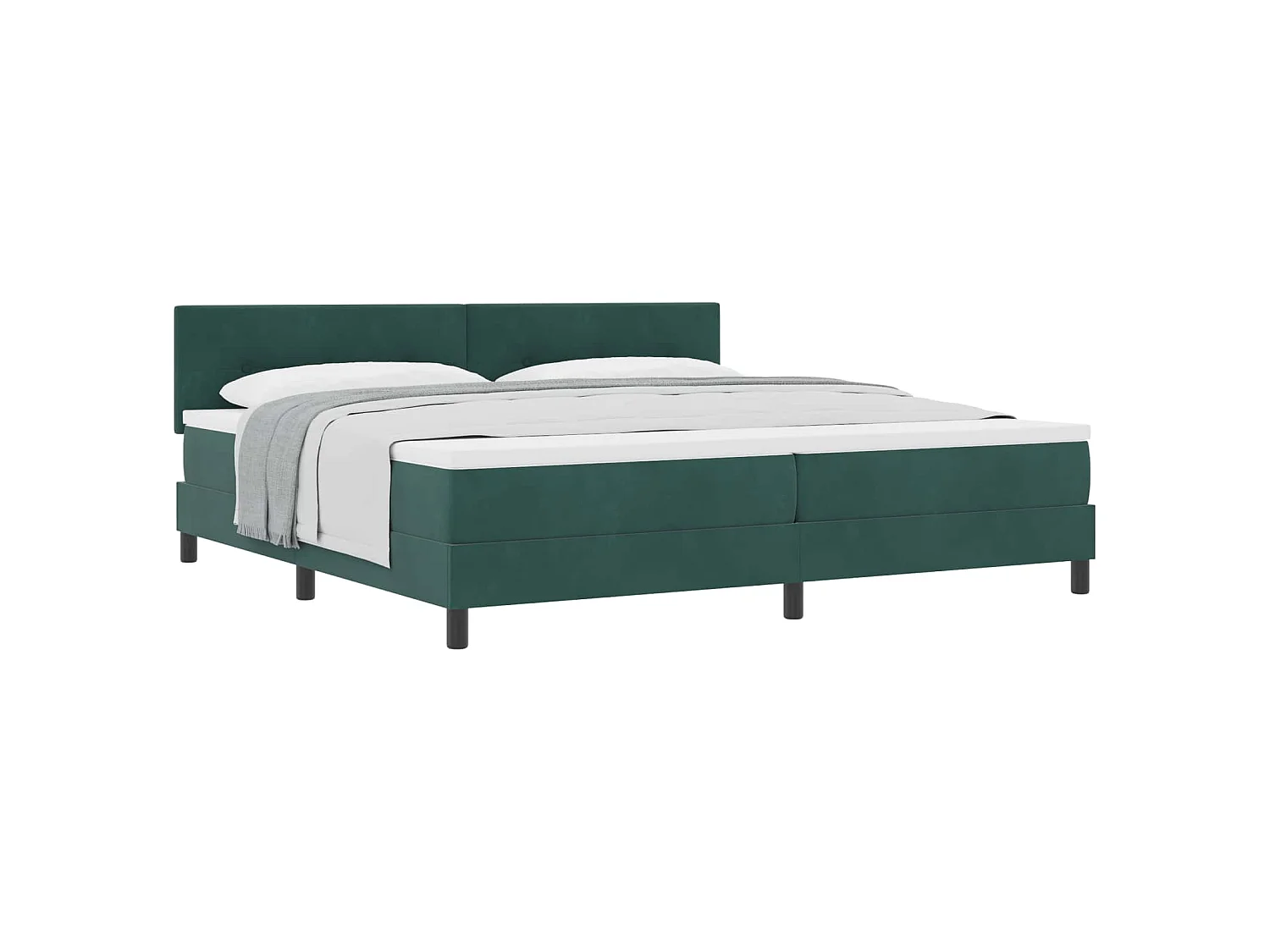 Letto a molle con testiera Verde Scuro 200 x 200 cm Velluto