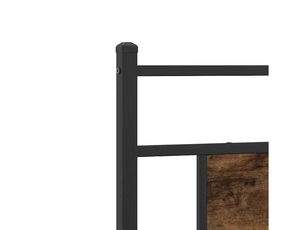 Cadre de lit sans matelas chêne fumé 75x190cm bois d'ingénierie