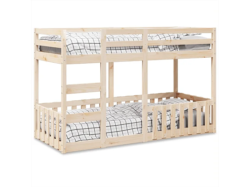 Letto a Castello 75x190 cm in Legno Massello di Pino