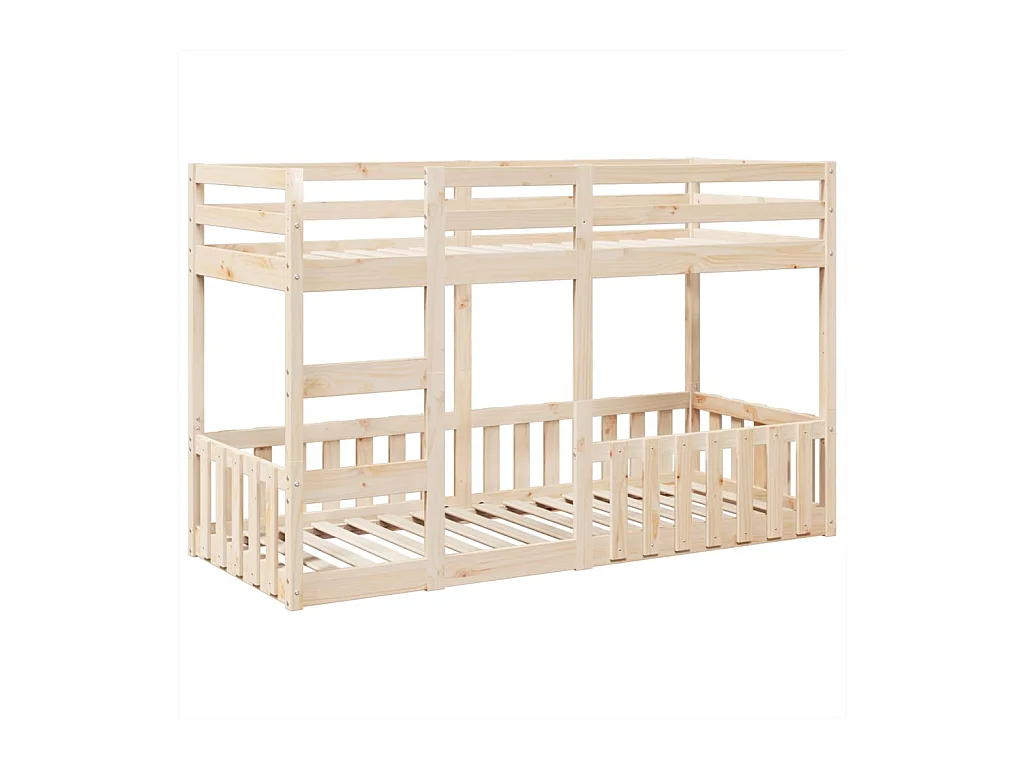 Letto a Castello 75x190 cm in Legno Massello di Pino