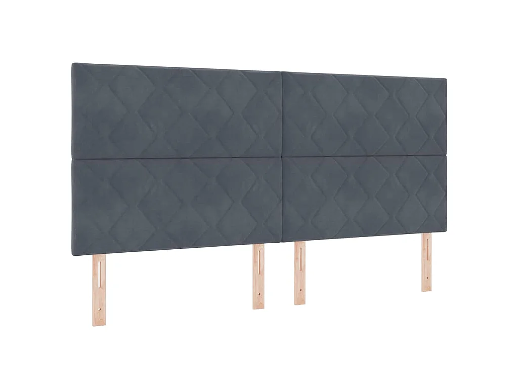 Boxspring bed met hoofdeinde Donkergrijs 200 x 200 cm Fluweel