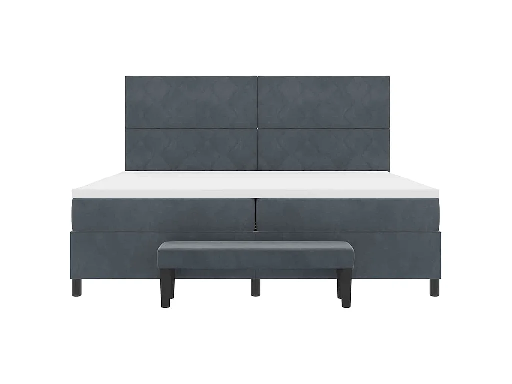 Boxspring bed met hoofdeinde Donkergrijs 200 x 200 cm Fluweel