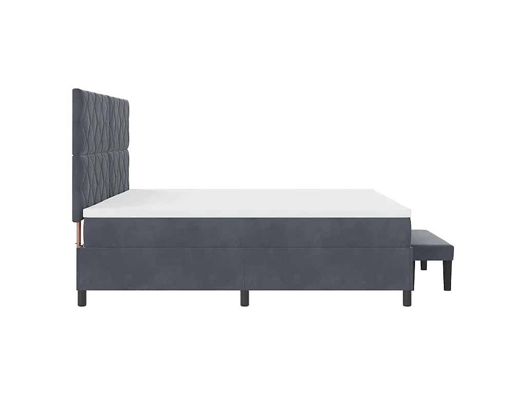 Boxspring bed met hoofdeinde Donkergrijs 200 x 200 cm Fluweel