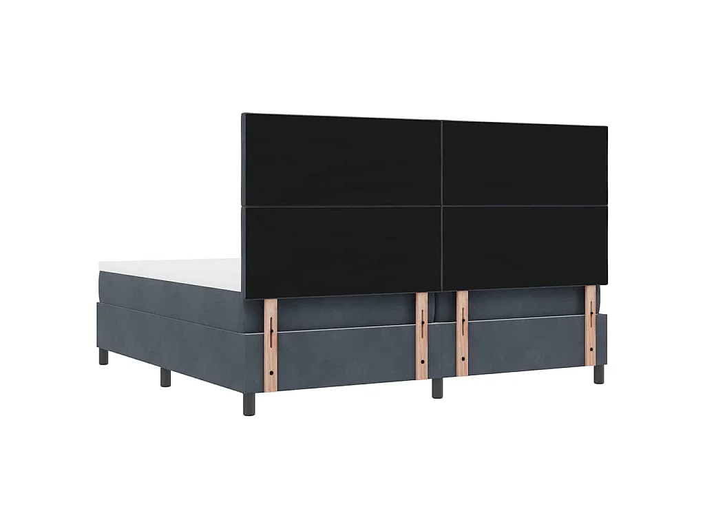 Boxspring bed met hoofdeinde Donkergrijs 200 x 200 cm Fluweel