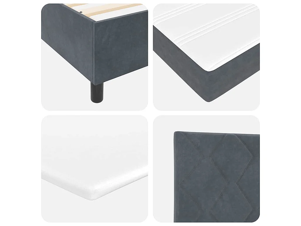 Boxspring bed met hoofdeinde Donkergrijs 200 x 200 cm Fluweel