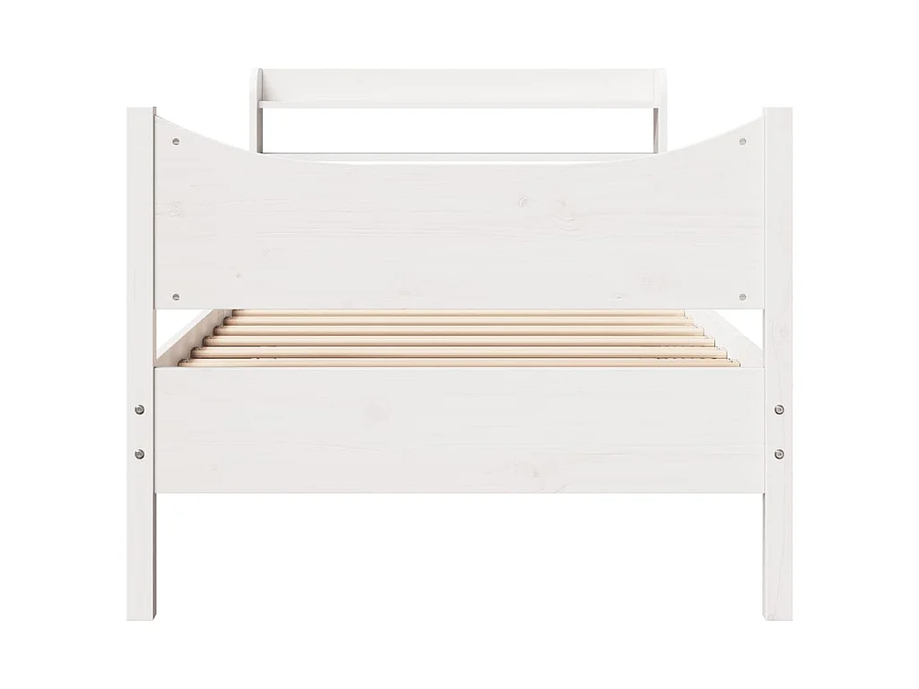 Cadre de lit avec tête de lit blanc 75x190cm bois de pin massif