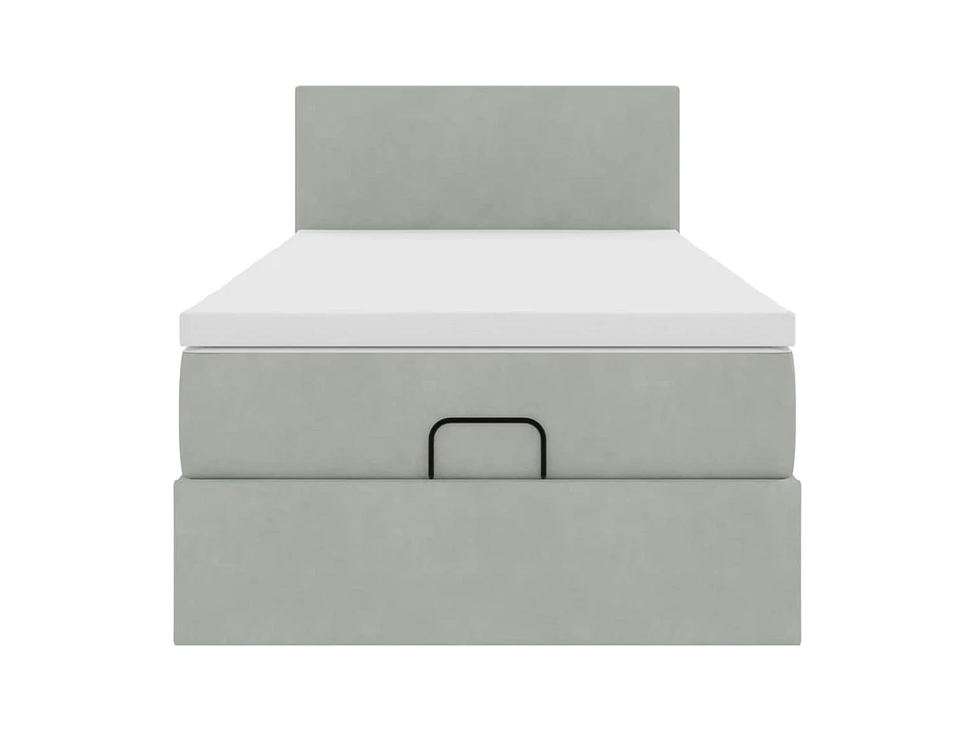 Ottoman-Bett mit Matratze & LEDs Hellgrau 80x200 cm Samt