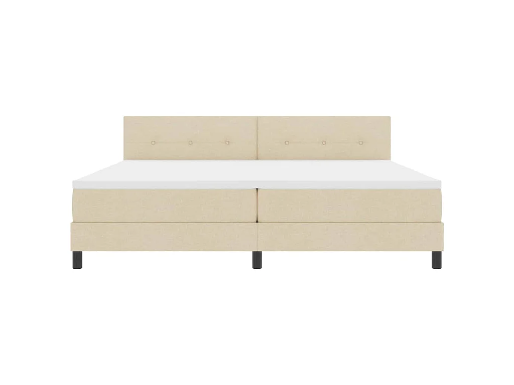 Boxspringbed met hoofdeinde Crème 200 x 200 cm Stof