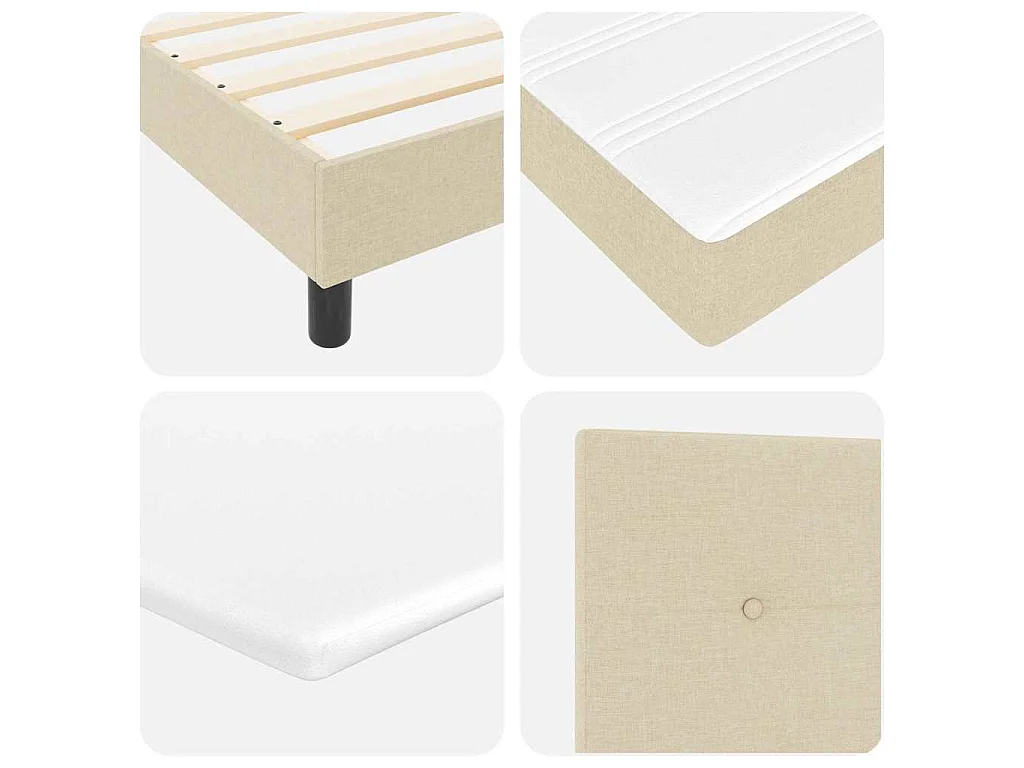 Boxspringbed met hoofdeinde Crème 200 x 200 cm Stof