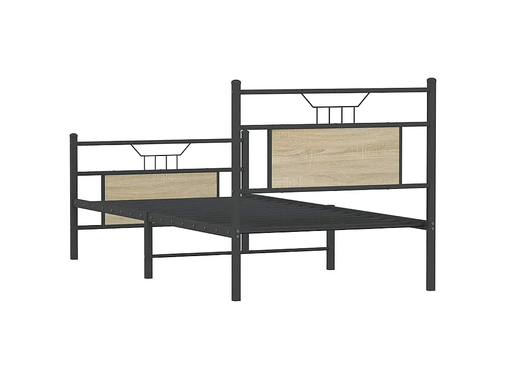 Cadre de lit sans matelas chêne sonoma 75x190 cm