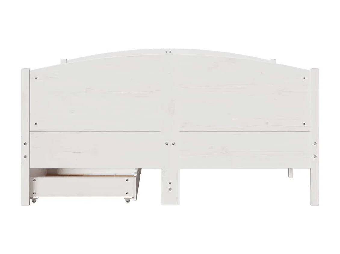 Bedframe zonder matras massief grenenhout wit 135x190 cm