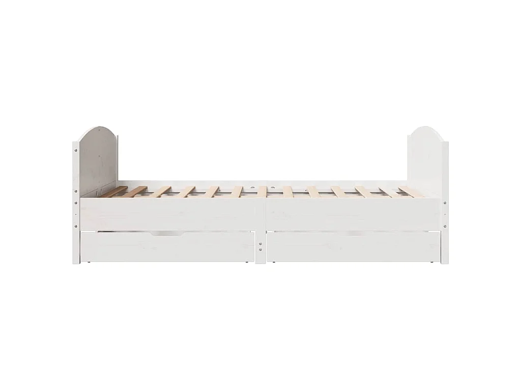 Massivholzbett ohne Matratze Weiß 135x190 cm Kiefernholz