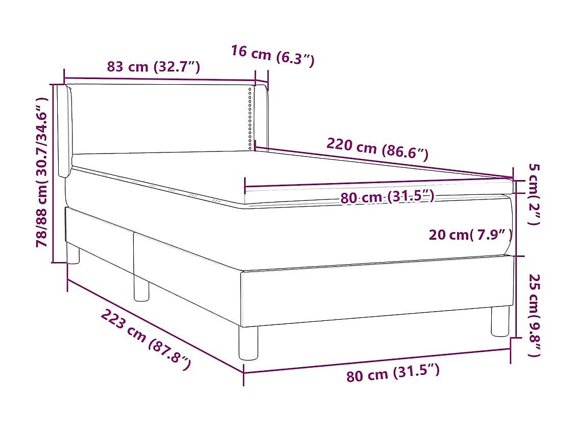 Sommier à lattes de lit et matelas vert foncé 80x220 cm velours