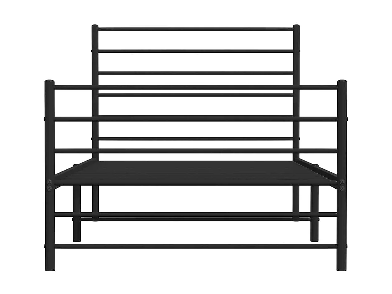 Bettgestell mit Kopf- und Fußteil Metall Schwarz 80x200 cm