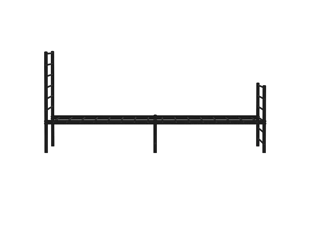 Cadre de lit métal sans matelas avec pied de lit noir 80x200 cm