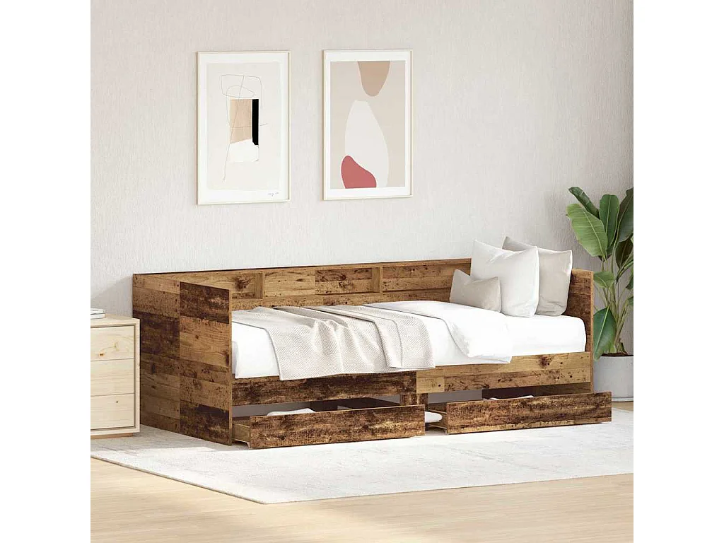 Cama de día Madera Vieja 75 x 190 cm Madera contrachapada