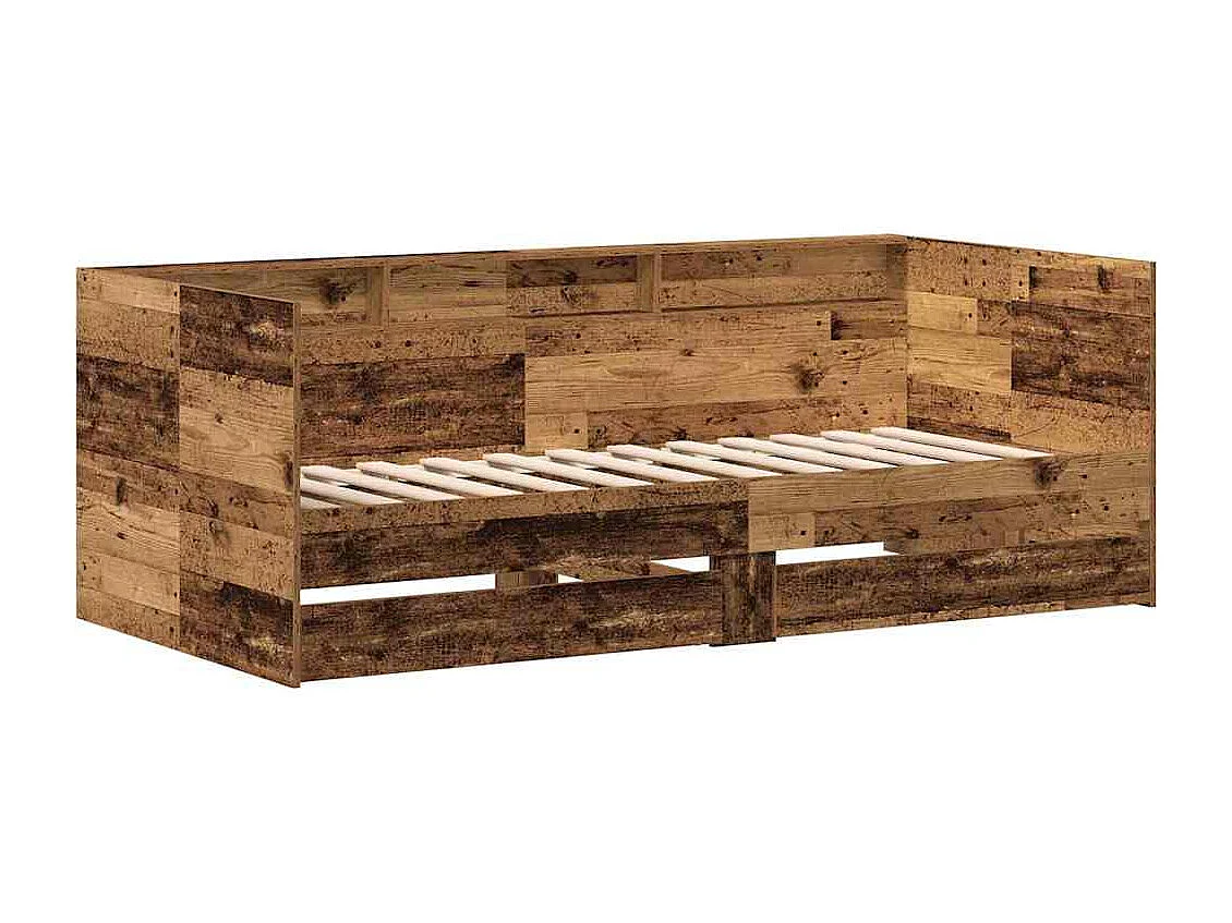 Dagbed met hoofdeinde Oud Hout 75 x 190 cm Bewerkt hout