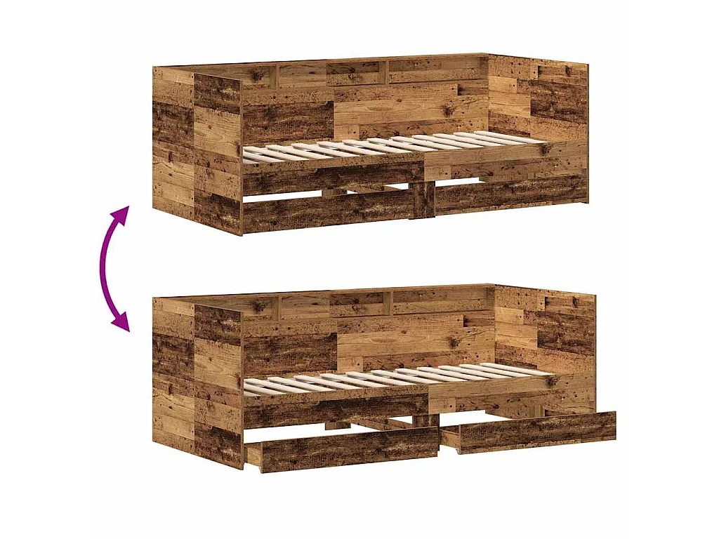 Lit d'appoint Bois Ancien 75 x 190 cm Bois d'ingénierie