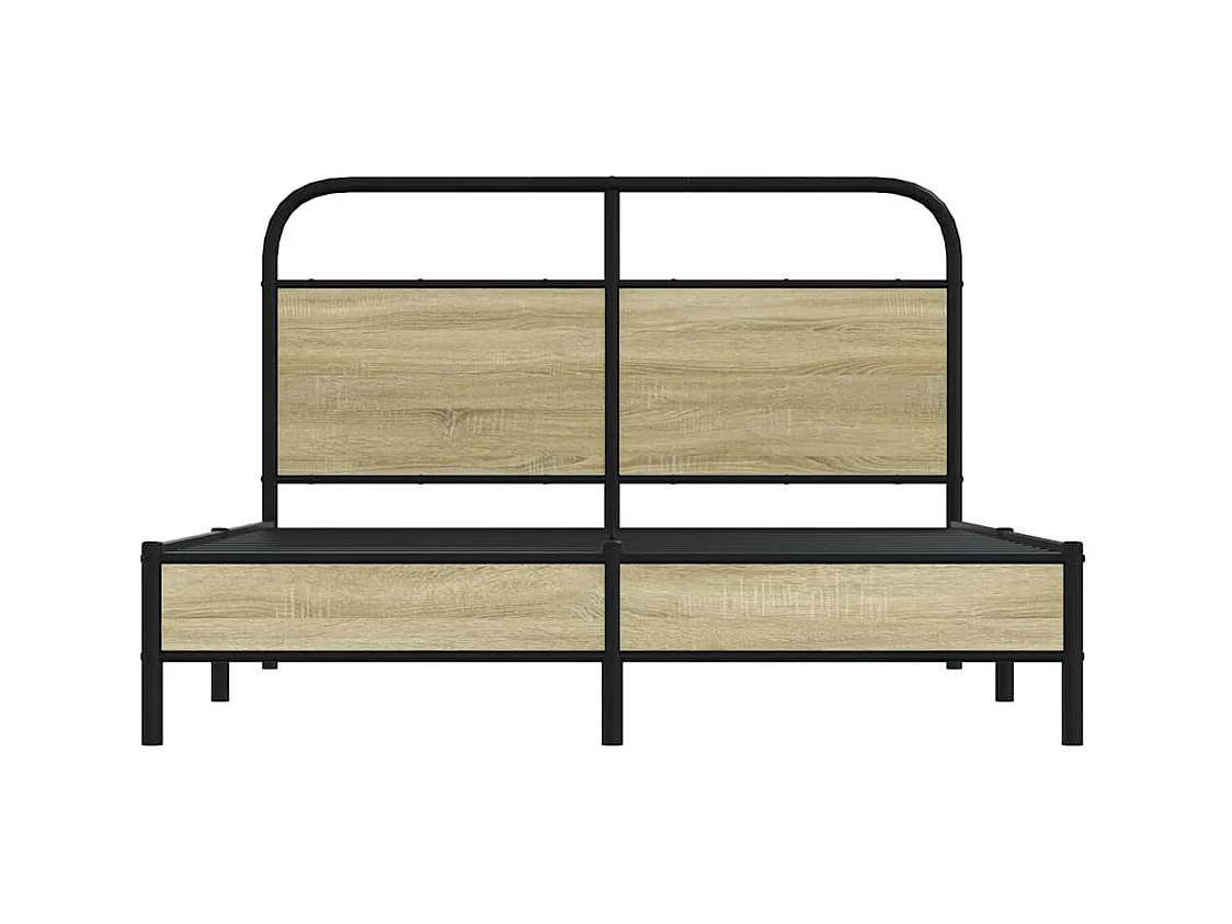 Bettgestell ohne Matratze 135x190 cm Sonoma-Eiche Holzwerkstoff