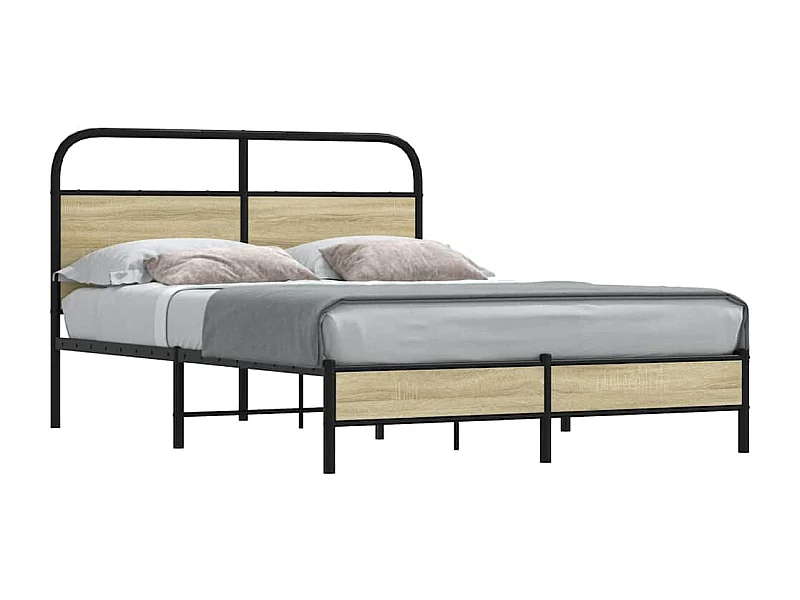 Bedframe zonder matras bewerkt hout sonoma eikenkleur 135x190cm