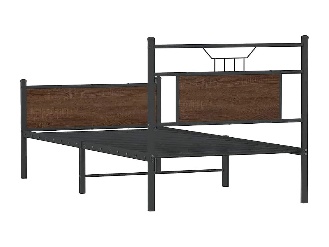 Bedframe zonder matras bewerkt hout bruin eikenkleur 80x200 cm