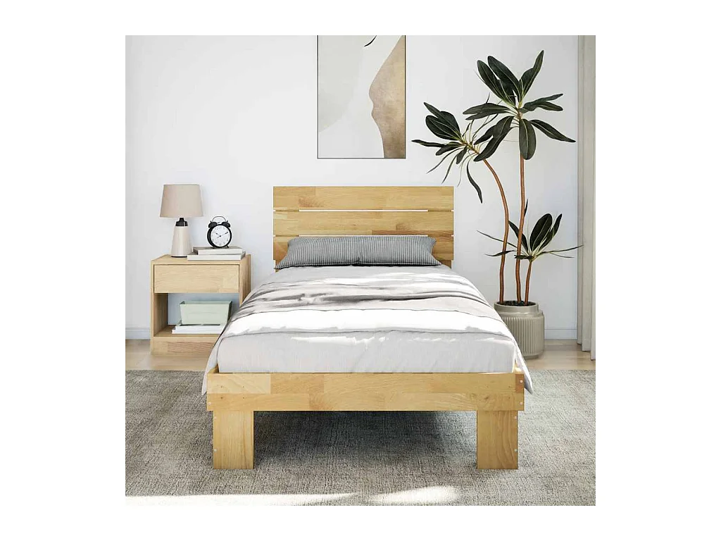 Cadre de lit avec tête de lit sans matelas 75 x 190 cm