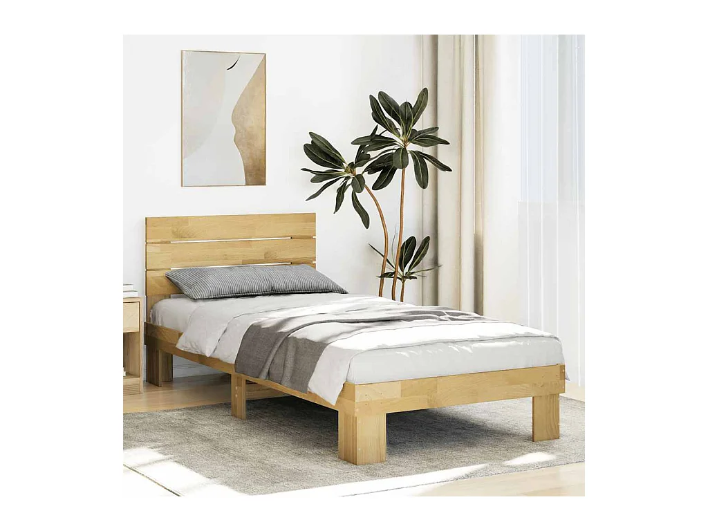 Cadre de lit avec tête de lit sans matelas 75 x 190 cm