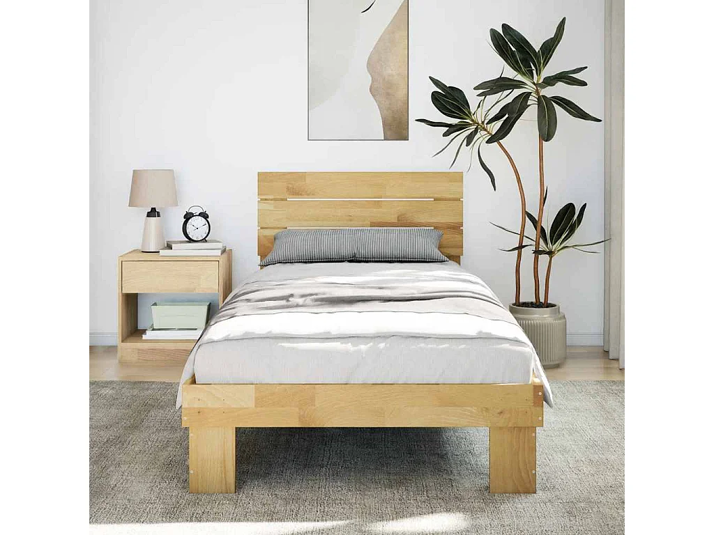 Cadre de lit avec tête de lit sans matelas 75 x 190 cm