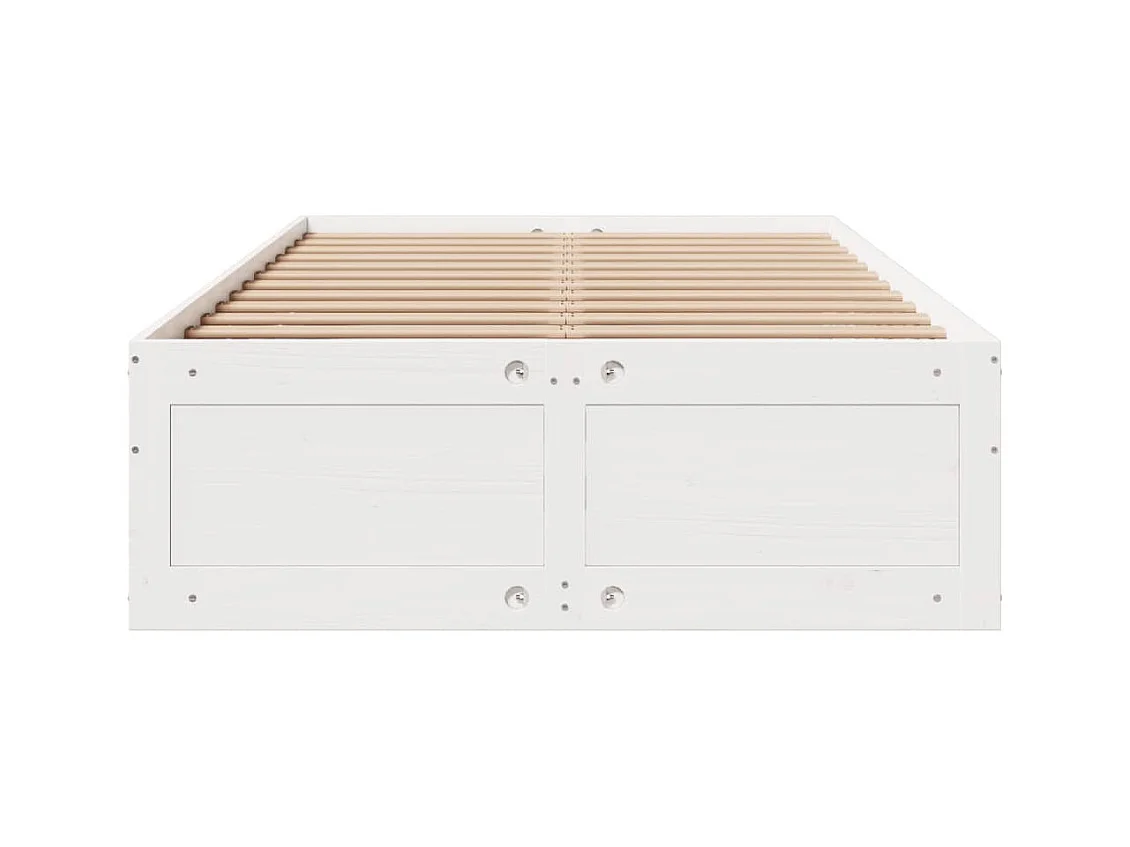 Massivholzbett ohne Matratze mit Schubladen Weiß 135x190 cm