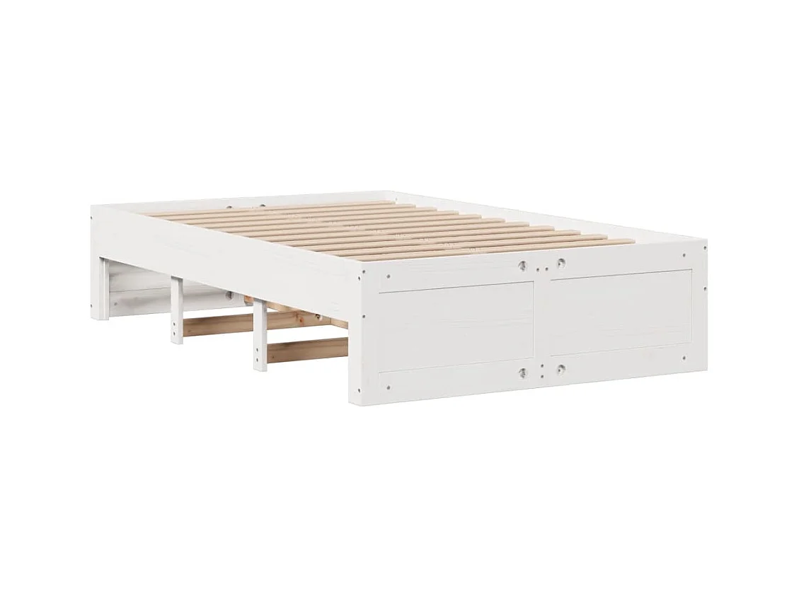 Massivholzbett ohne Matratze mit Schubladen Weiß 135x190 cm