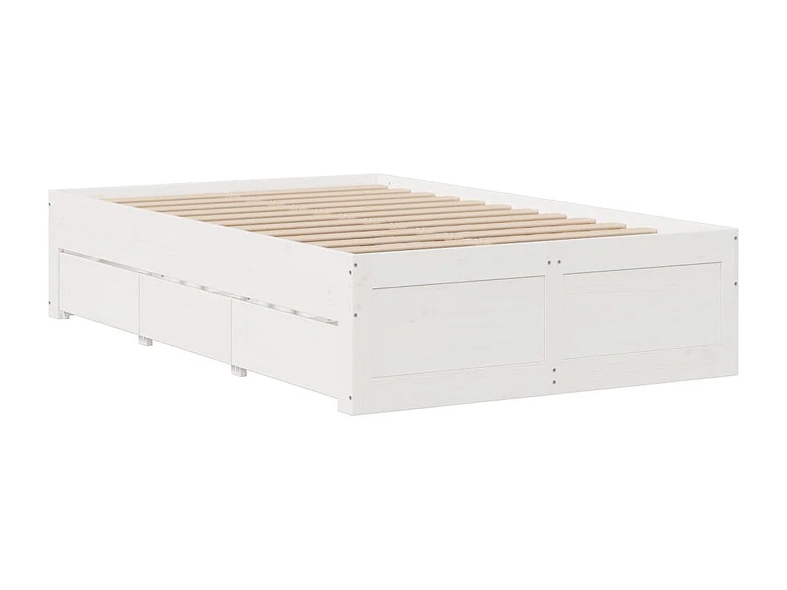 Cadre de lit sans matelas avec tiroirs 135x190 cm bois de pin