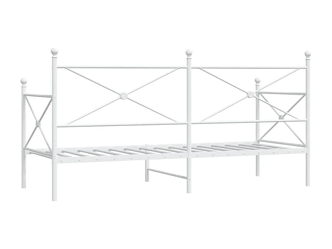 Slaapbank zonder matras 75x190 cm staal wit