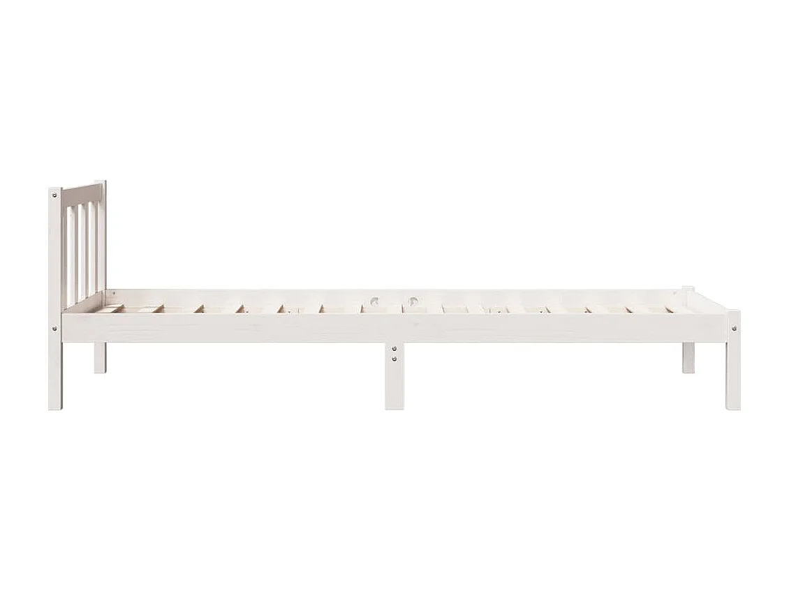 Bedframe extra lang zonder matras grenenhout wit 80x220 cm