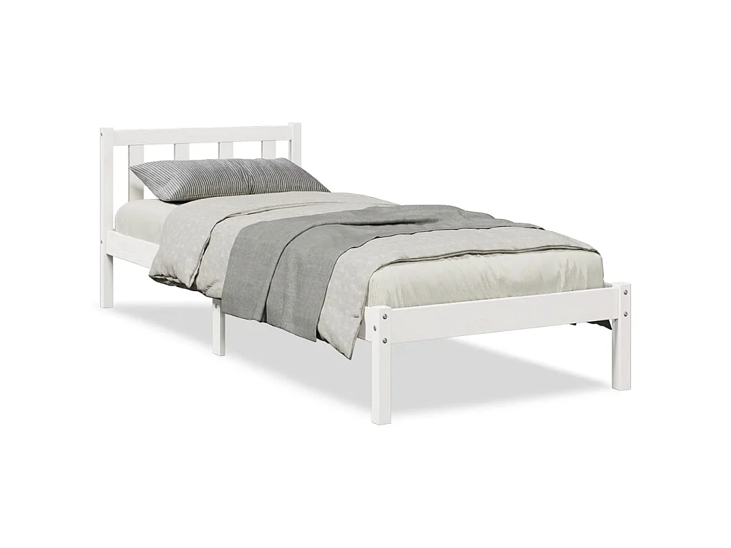 Cadre de lit extra long sans matelas 80x220 cm bois massif pin
