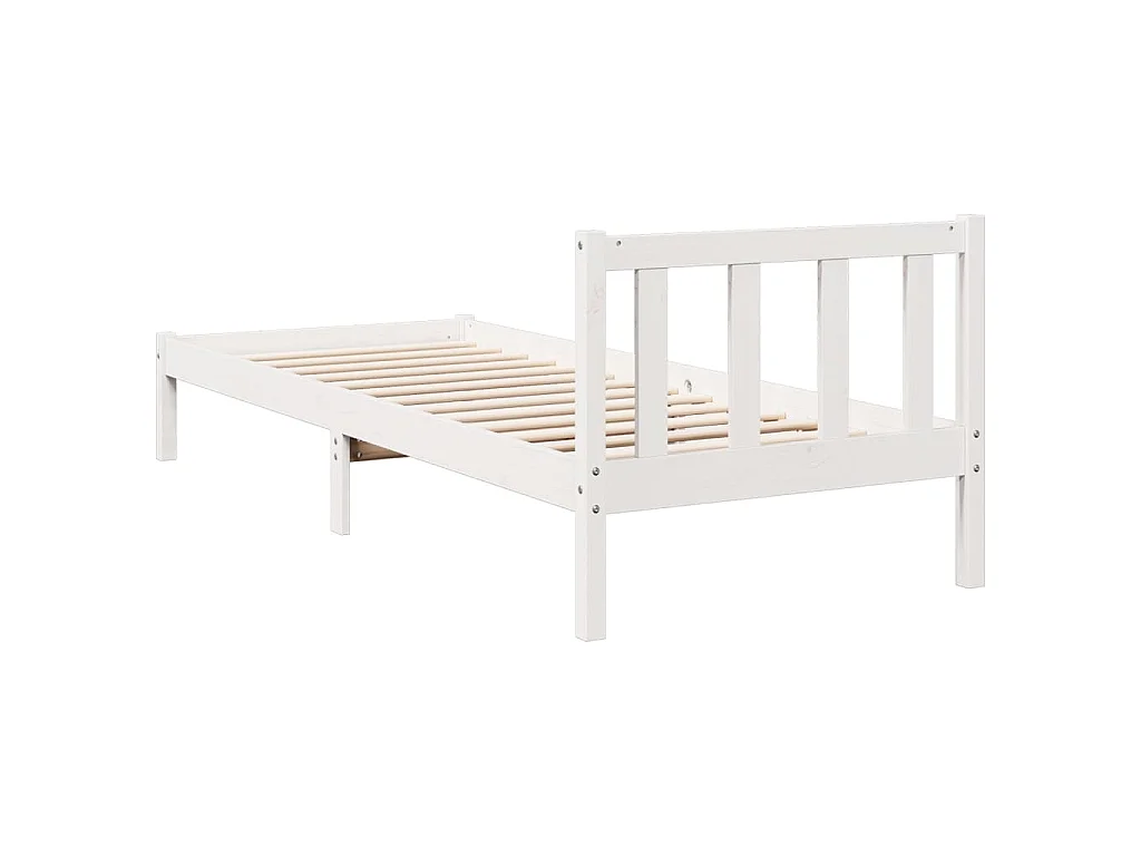 Cadre de lit extra long sans matelas 80x220 cm bois massif pin