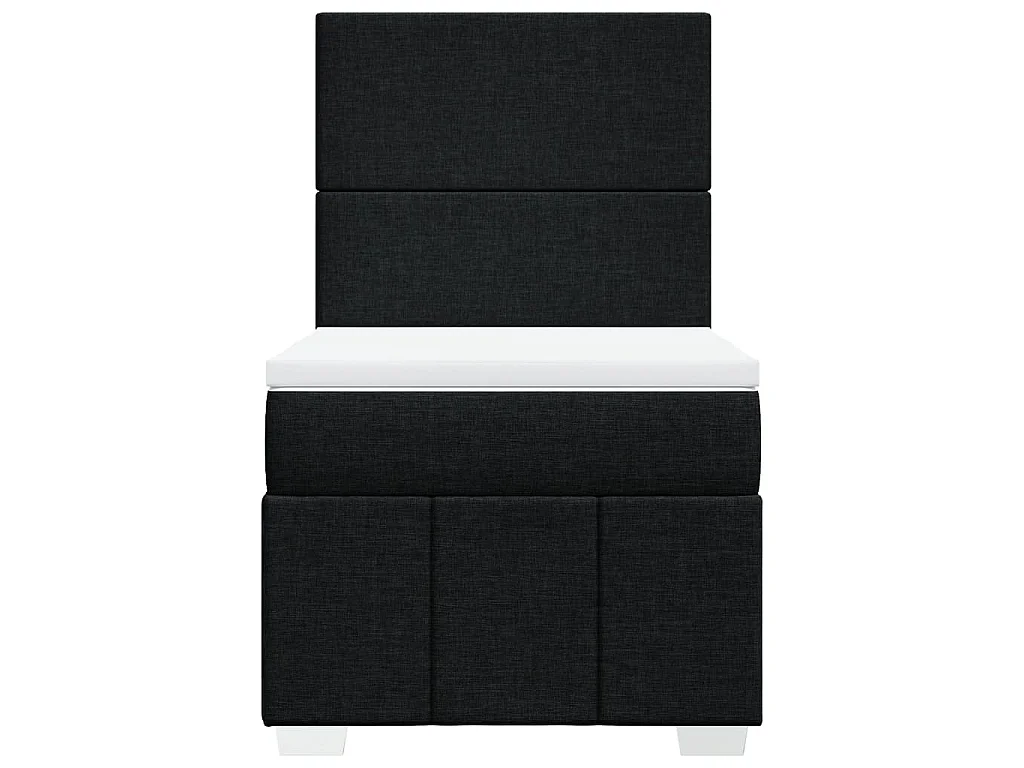 Sommier à lattes de lit et matelas Noir 80x200 cm Tissu